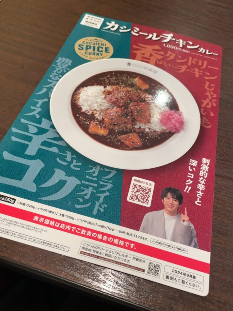 カレーハウスCoCo壱番屋 カシミールチキンカレー 20辛 スパイスカレー